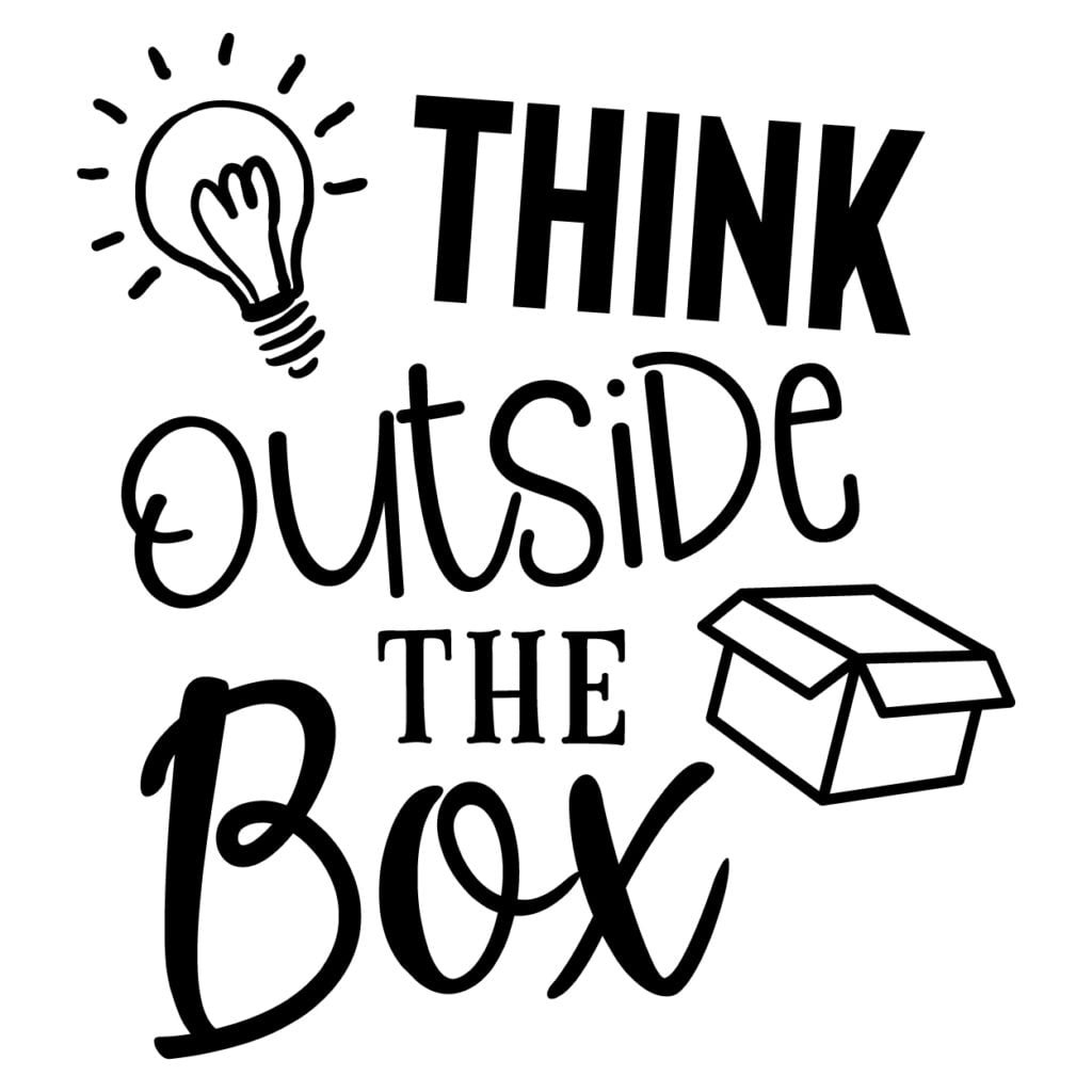 Woonkamer kinderkamer muursticker Think outside the box - Muurteksten.nl