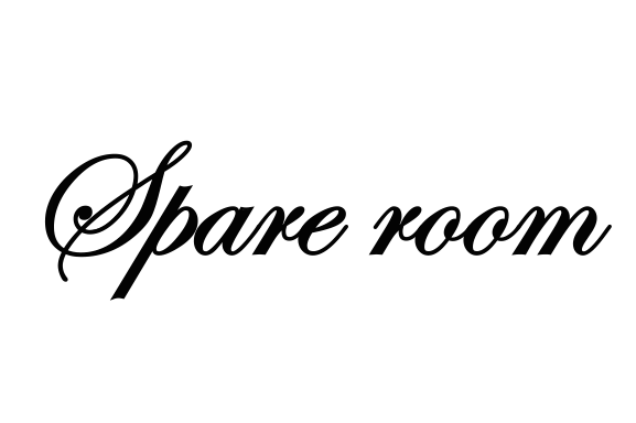 Logeerkamer deursticker muursticker Spare room - Muurteksten.nl
