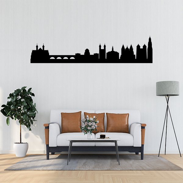 Muursticker met de Skyline van Maastricht voor de woonkamer online bestellen.