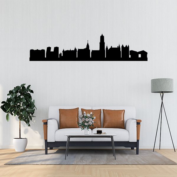 Muursticker met de Skyline van Utrecht voor de woonkamer online bestellen.